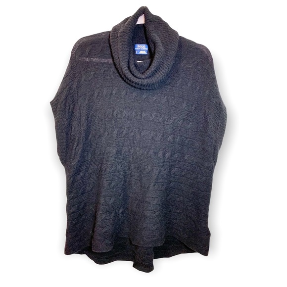 Polo Ralph Lauren Sweaters - Polo Ralph Lauren wool black cowl neck short sleeve sweater SIZE S